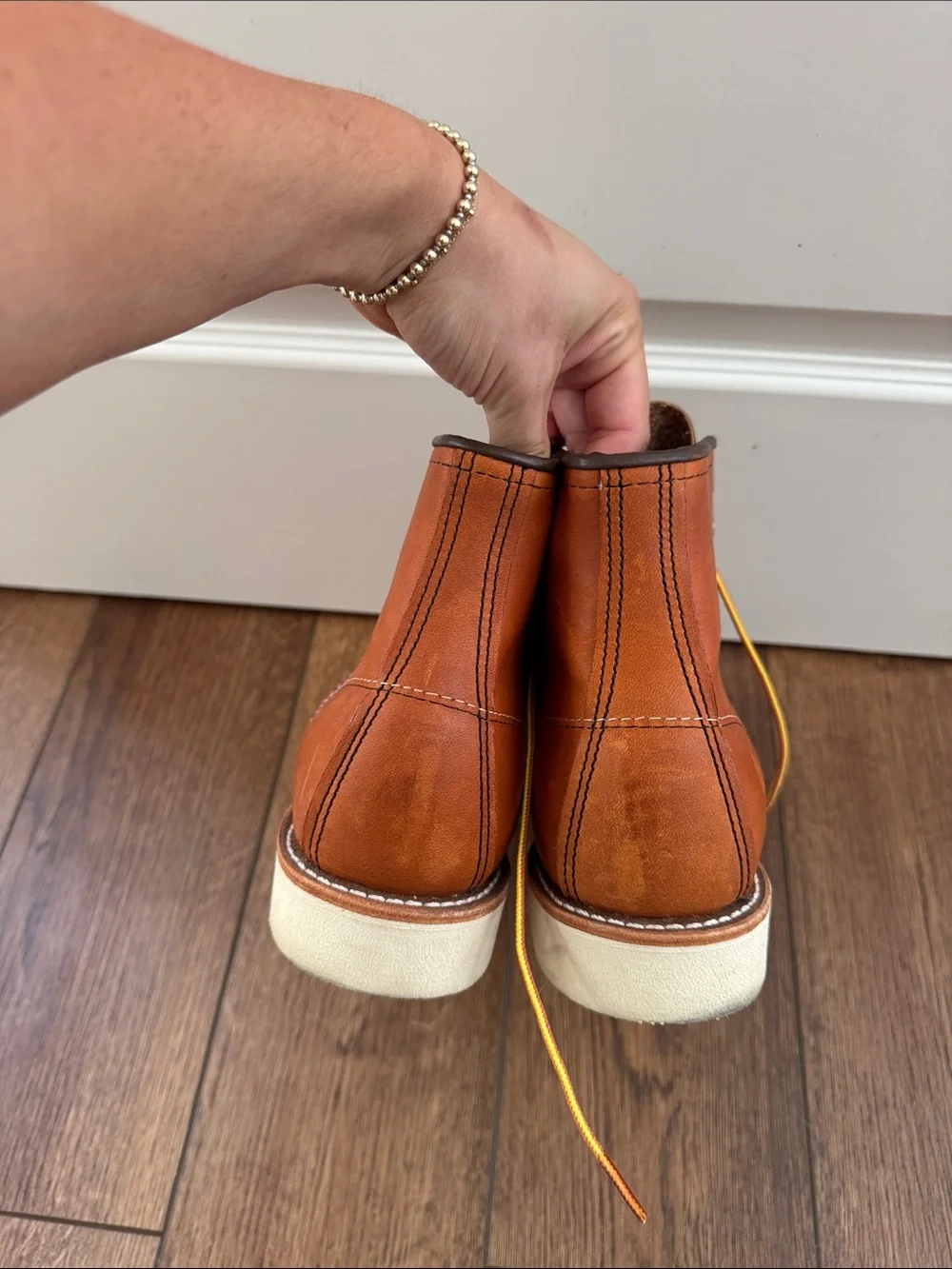 Red Wing Classic Moc Toe 875 ORO LEGACY Boots with Yellow Laces
